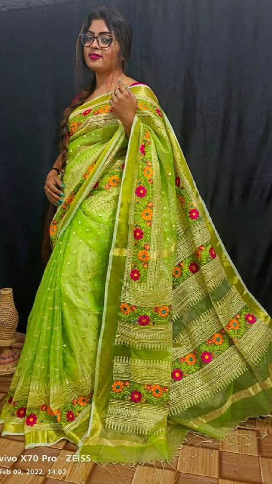 Buy DipDiya Woven Jamdani Pure Silk, Pure Cotton Green Sarees Online @ Best  Price In India | Flipkart.com